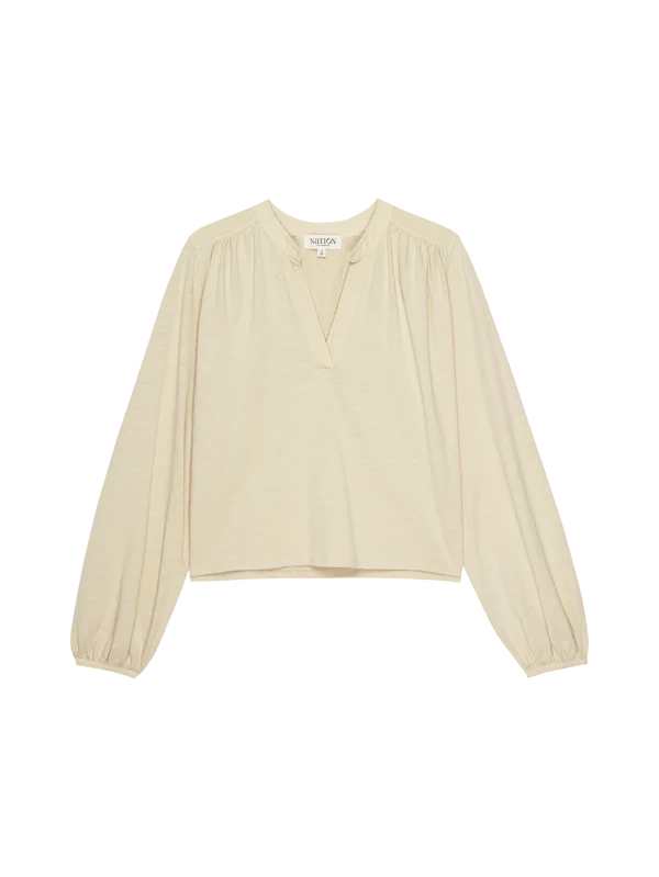 NATION LTD Top Maya V-Neck Top, Parchment Soho-Boutique