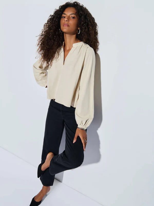 NATION LTD Top Maya V-Neck Top, Parchment Soho-Boutique