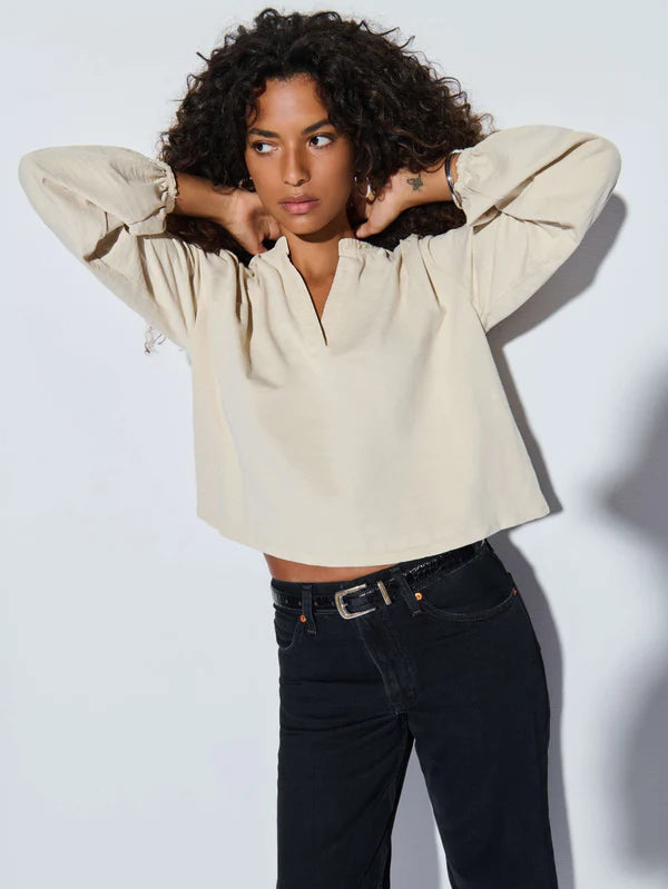 NATION LTD Top Maya V-Neck Top, Parchment Soho-Boutique