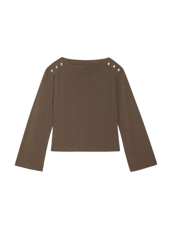 NATION LTD Top Rochelle Boatneck Tee, Espresso Soho-Boutique