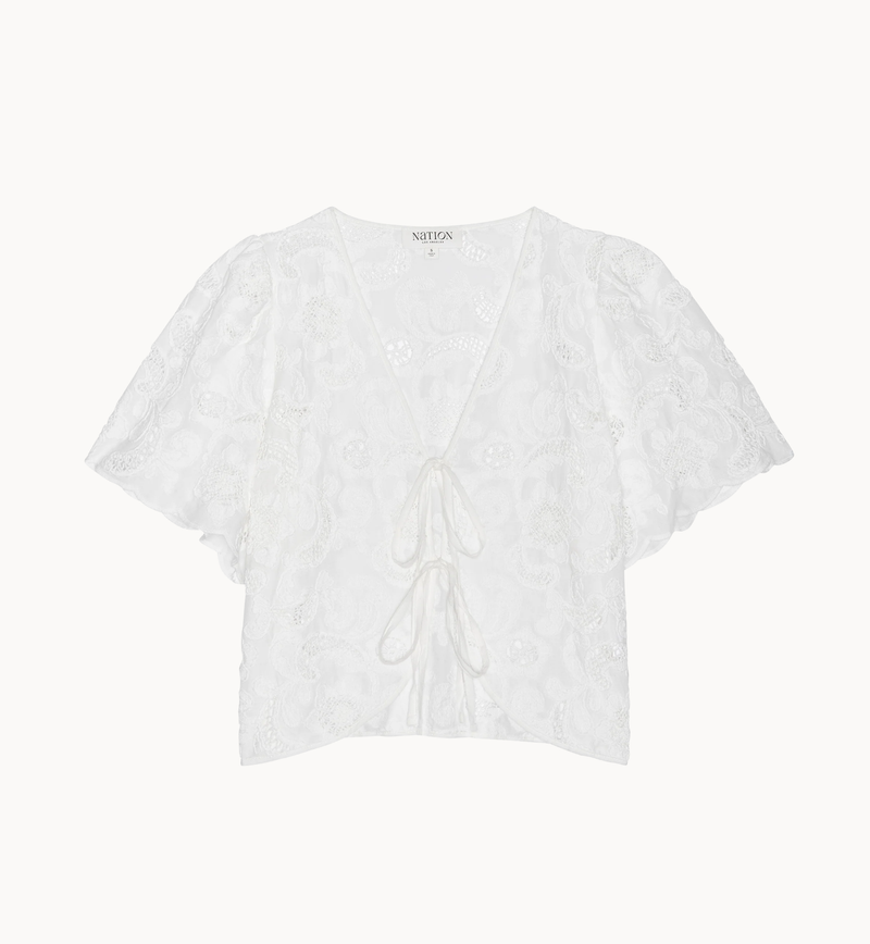 NATION LTD Top Rosalyn Tie Top, White Soho-Boutique