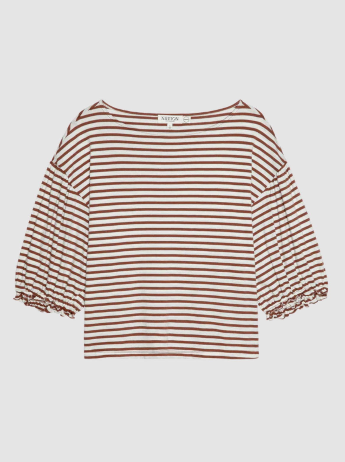 NATION LTD top Sandra Boatneck Top, Sable Stripe Soho-Boutique