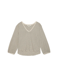 NATION LTD Top Savanna Shirred Top, Espresso Pinstripe Soho-Boutique