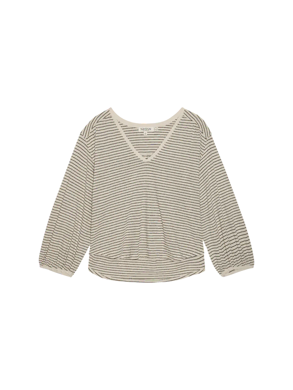 NATION LTD Top Savanna Shirred Top, Espresso Pinstripe Soho-Boutique