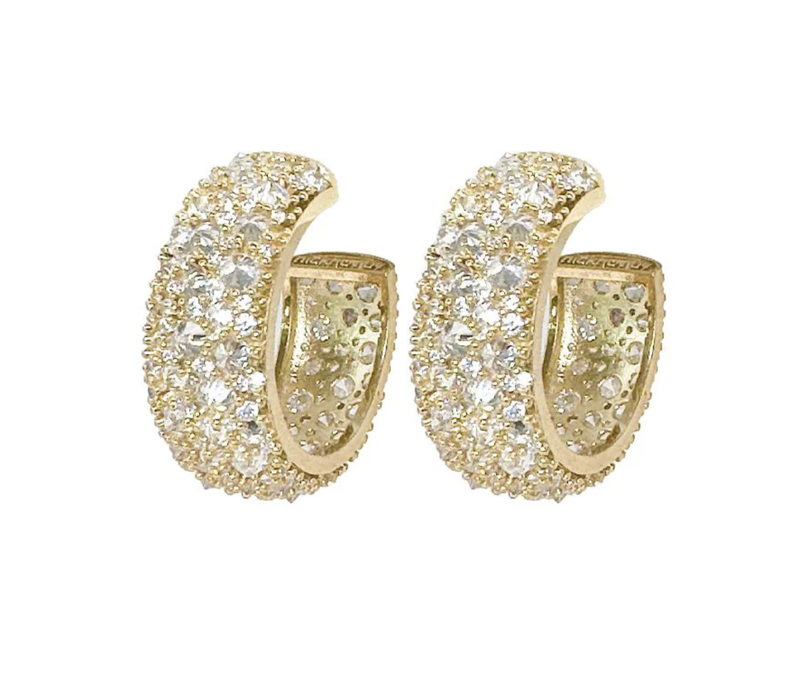 Nickho Rey Earrings Leary Hoop, Gold/White Soho-Boutique