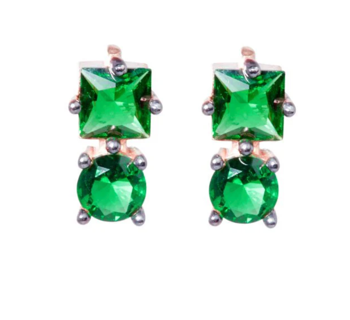 Nickho Rey Earrings Mark Robbins Stud, Gold/Emerald Soho-Boutique