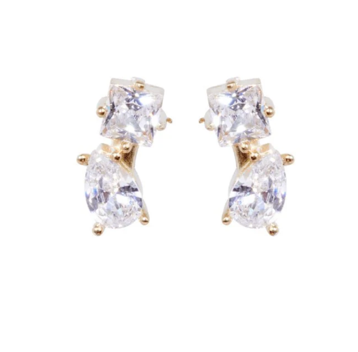 Nickho Rey Earrings Mark Robbins Stud, Gold/White Soho-Boutique