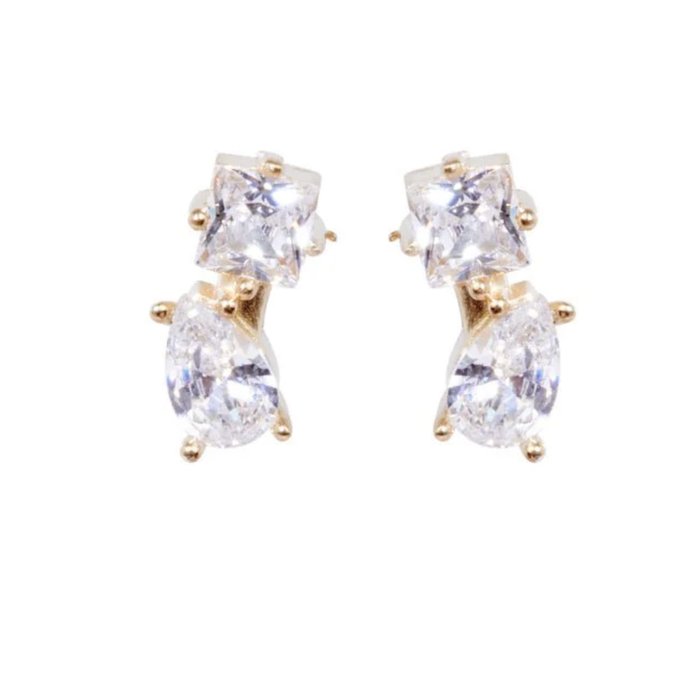 Nickho Rey Earrings Mark Robbins Stud, Gold/White Soho-Boutique