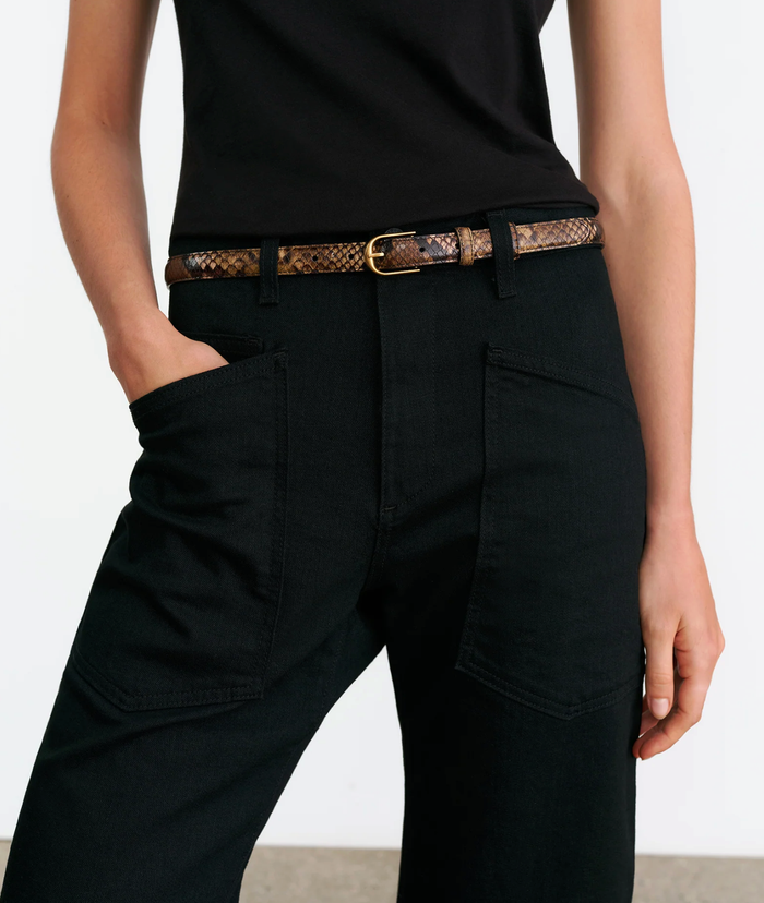 NILI LOTAN Belt Jane Belt, Brown Snakeskin Soho-Boutique
