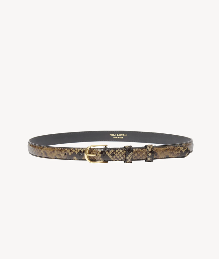 NILI LOTAN Belt Jane Belt, Brown Snakeskin Soho-Boutique