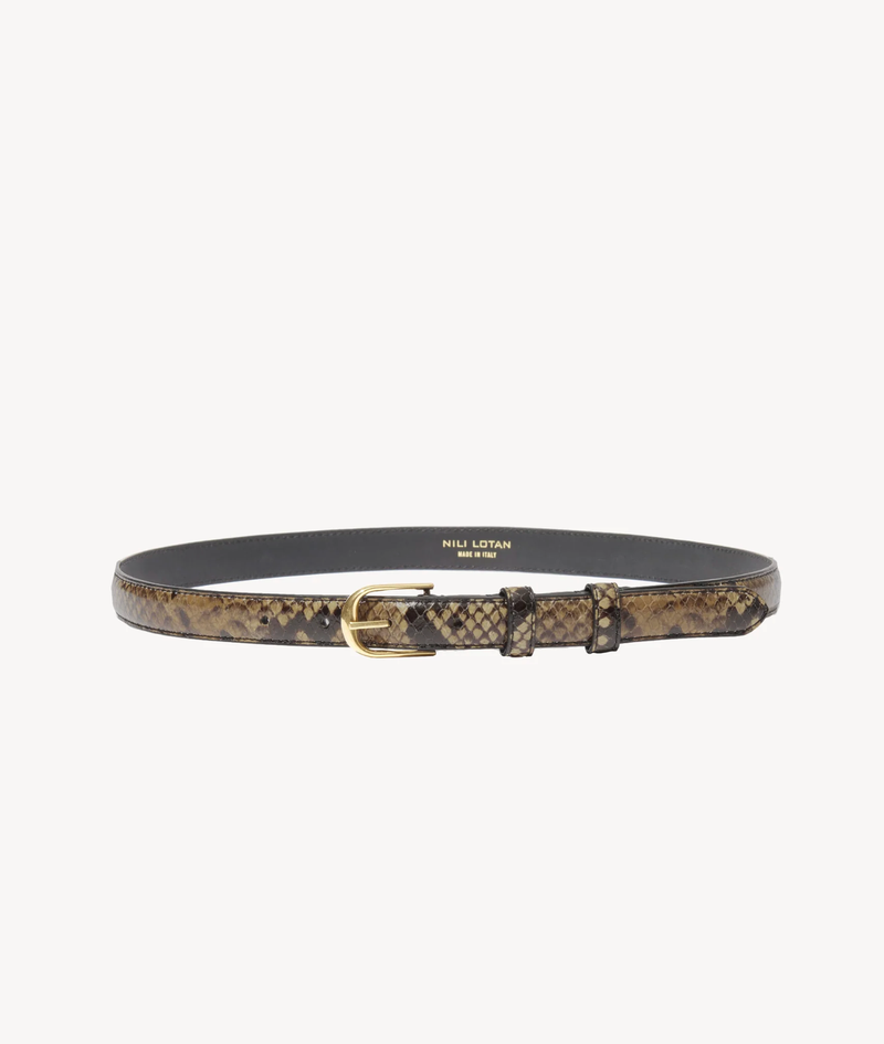 NILI LOTAN Belt Jane Belt, Brown Snakeskin Soho-Boutique