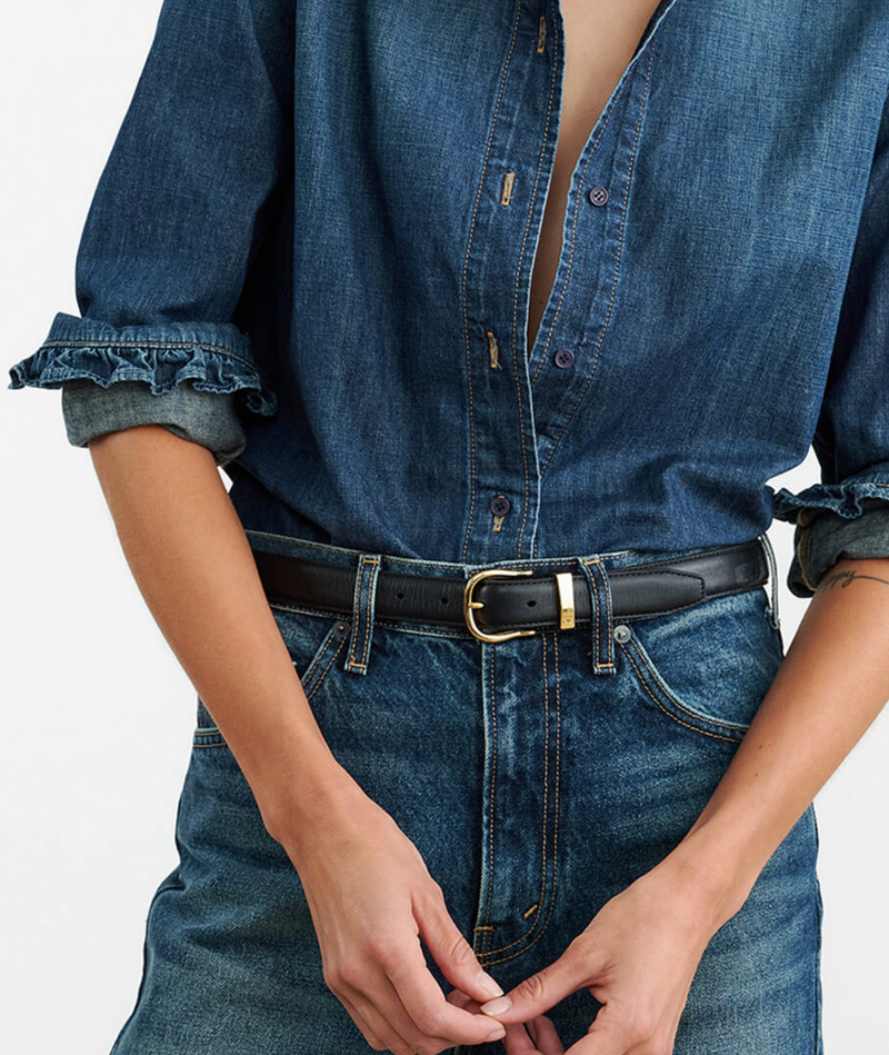 NILI LOTAN Belt Louise Belt, Black Brass Soho-Boutique