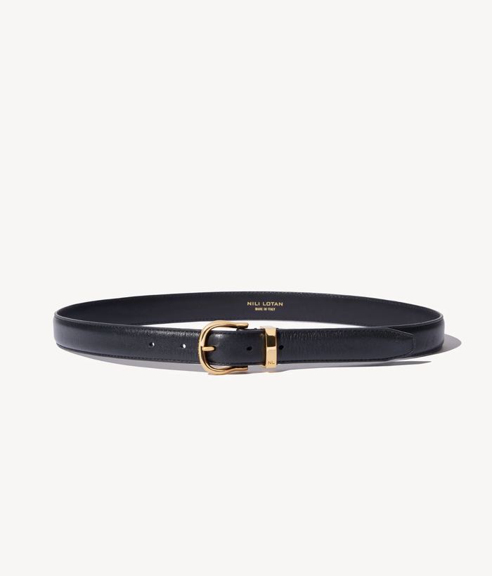 NILI LOTAN Belt Louise Belt, Black Brass Soho-Boutique