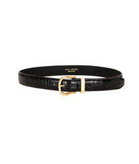 NILI LOTAN Belt Louise Croc Belt, Black Brass Soho-Boutique