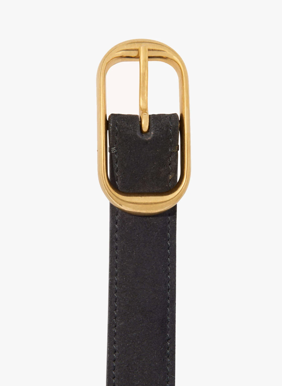 NILI LOTAN Belt Reine Suede Belt, Black Antique Brass Soho-Boutique