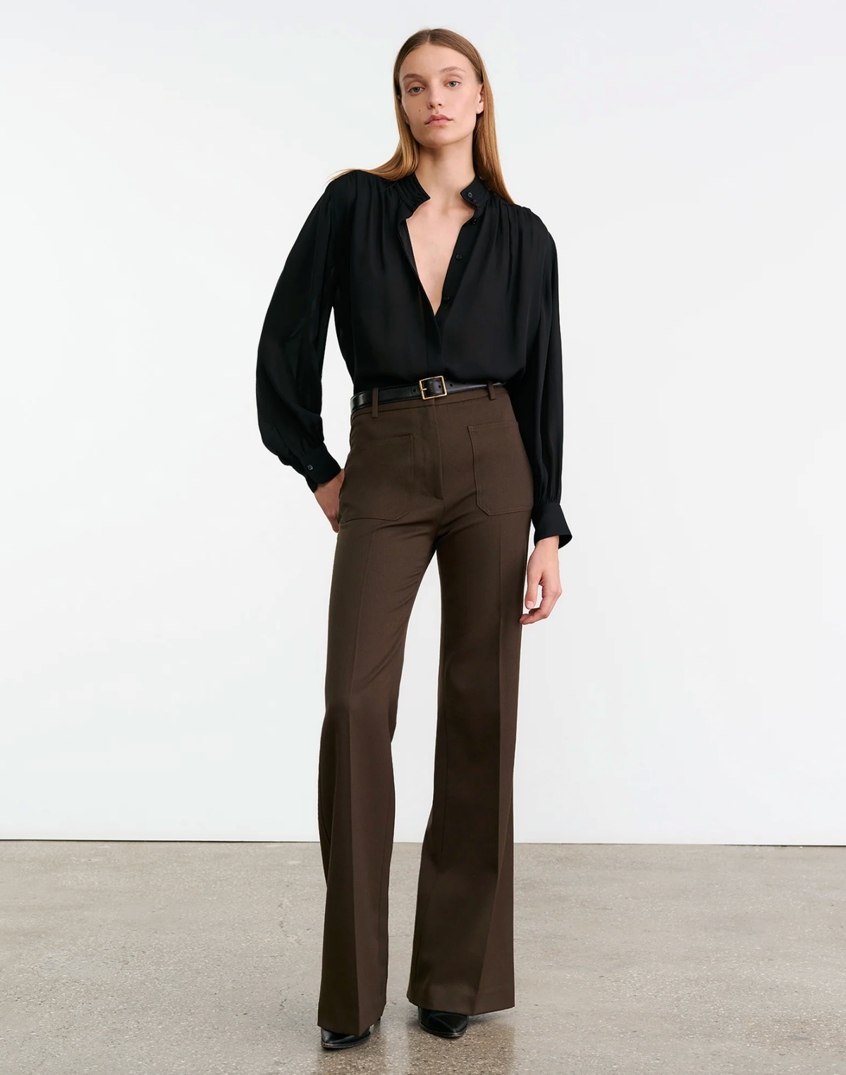 NILI LOTAN Blouse Revi Silk Blouse, Black Soho-Boutique