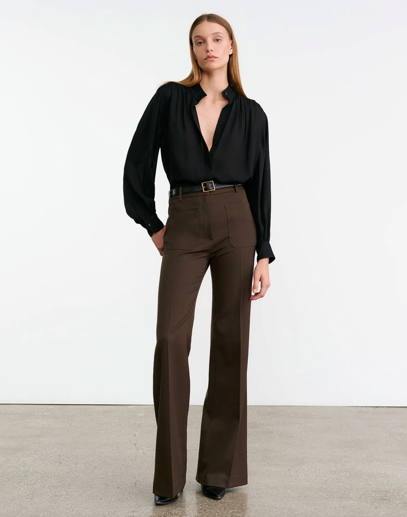 NILI LOTAN Blouse Revi Silk Blouse, Black Soho-Boutique