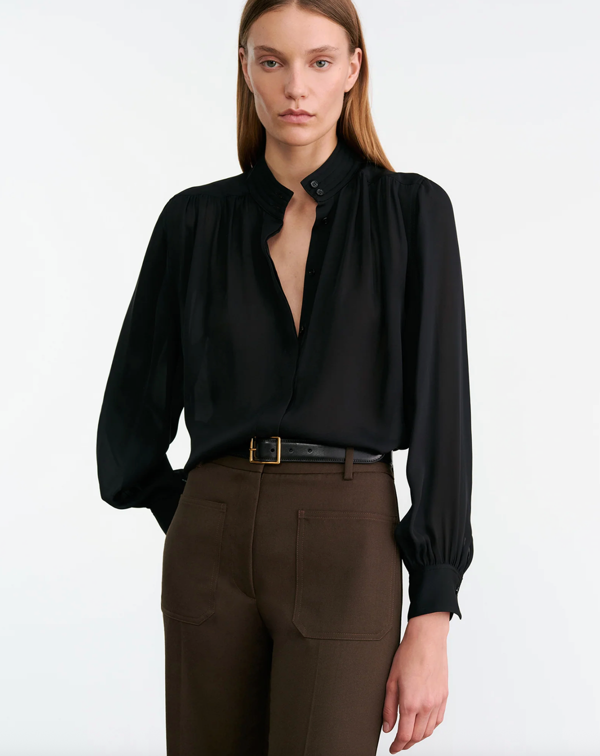 NILI LOTAN Blouse Revi Silk Blouse, Black Soho-Boutique