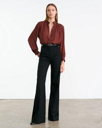 NILI LOTAN Blouse Revi Silk Blouse, Burgundy Soho-Boutique
