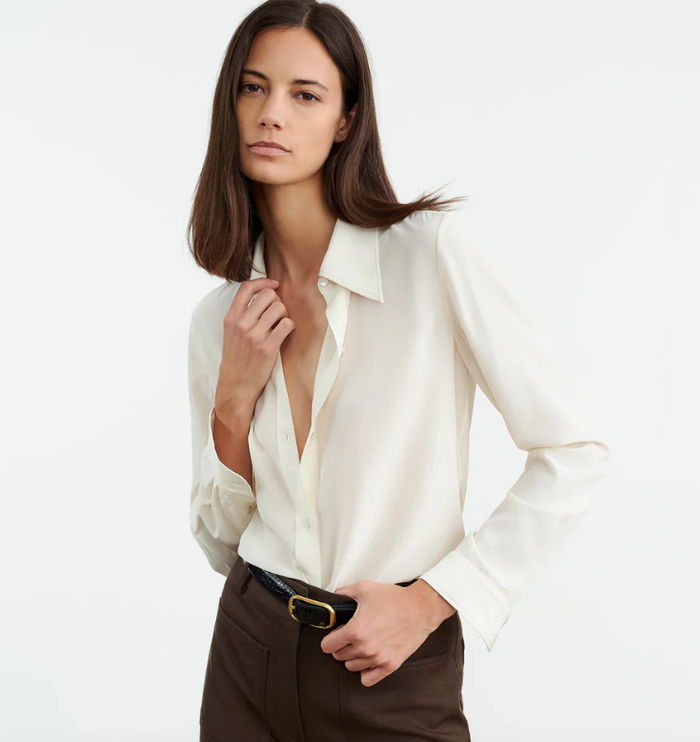 NILI LOTAN Blouse Simone Shirt, Ivory Soho-Boutique