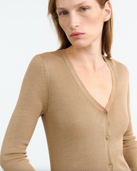 NILI LOTAN Cardigan Nari Silk Cardigan, Camel Soho-Boutique
