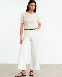 NILI LOTAN Denim Marlene Jean, Cream Soho-Boutique