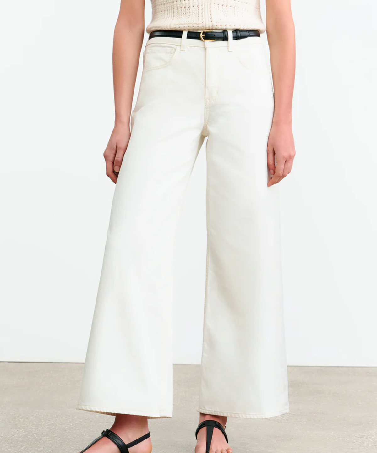 NILI LOTAN Denim Marlene Jean, Cream Soho-Boutique