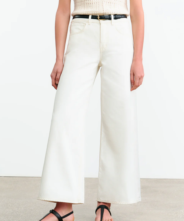 NILI LOTAN Denim Marlene Jean, Cream Soho-Boutique