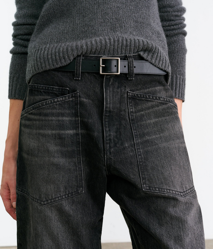 NILI LOTAN Denim Shon Jean, Stone Black Wash Soho-Boutique