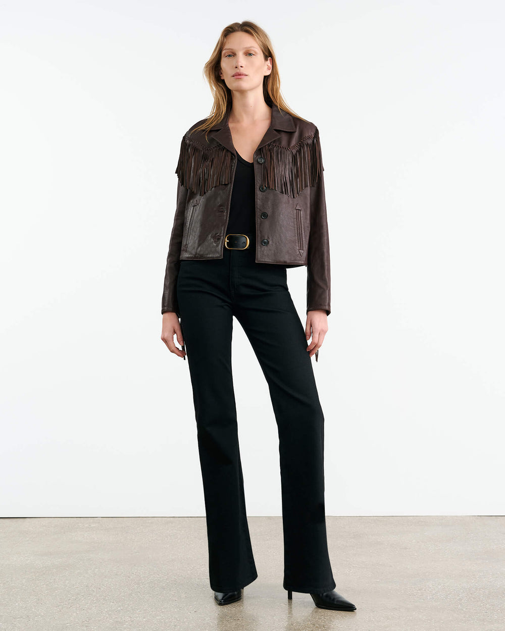 NILI LOTAN Jacket Eloi Leather Jacket, Dark Brown Soho-Boutique