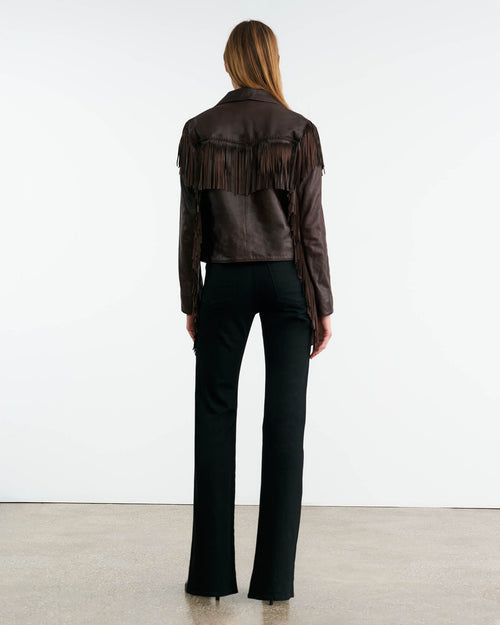 NILI LOTAN Jacket Eloi Leather Jacket, Dark Brown Soho-Boutique