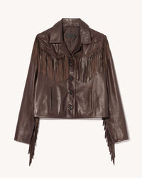 NILI LOTAN Jacket Eloi Leather Jacket, Dark Brown Soho-Boutique