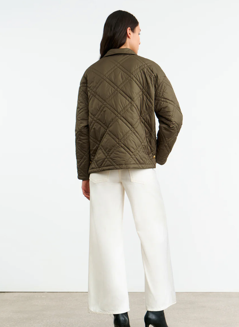 NILI LOTAN Jacket Helah Quilted Parka, Army Green Soho-Boutique