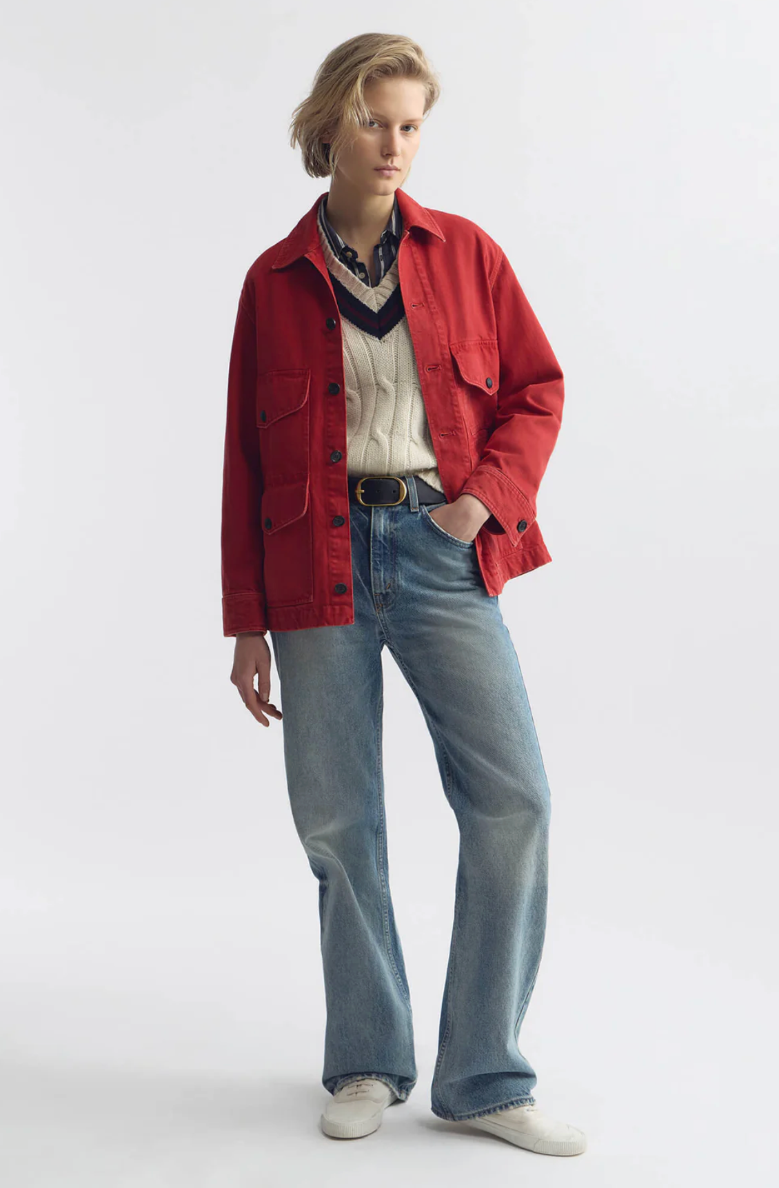 NILI LOTAN Jacket Leroy Cotton Jacket, Scarlet Soho-Boutique