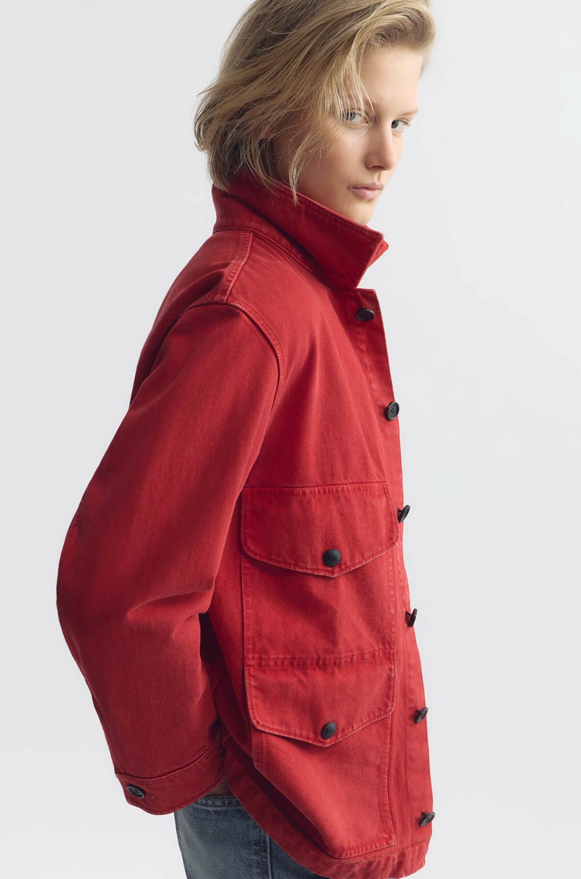 NILI LOTAN Jacket Leroy Cotton Jacket, Scarlet Soho-Boutique