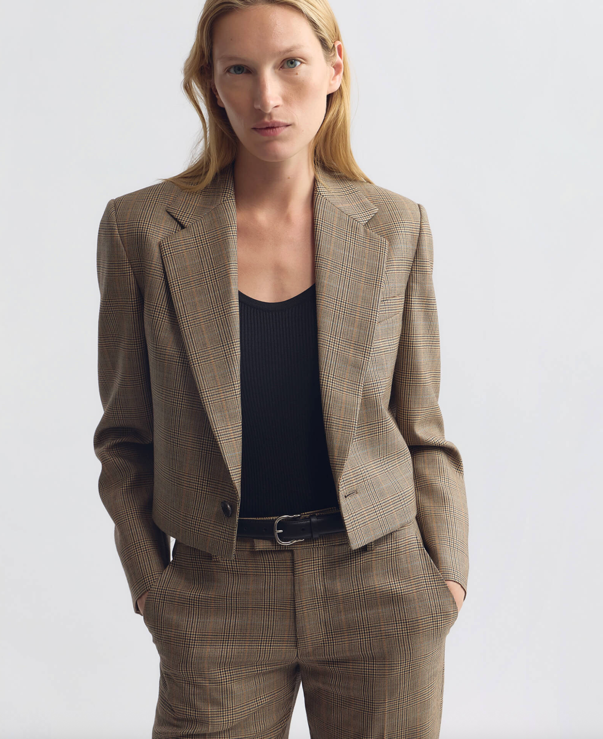 NILI LOTAN Jacket Swan Jacket, Glen Tan Soho-Boutique