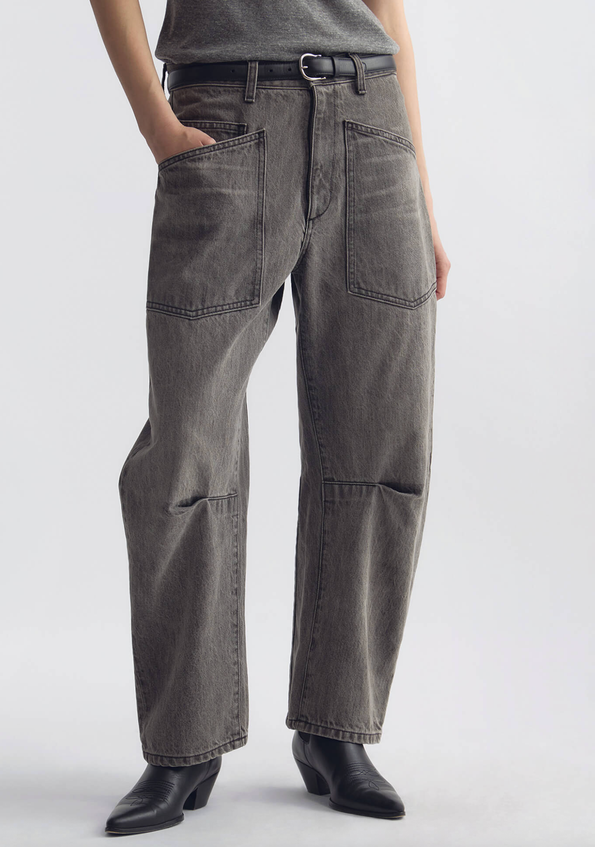 NILI LOTAN Jeans Shon Jean, Ash Grey Wash Soho-Boutique
