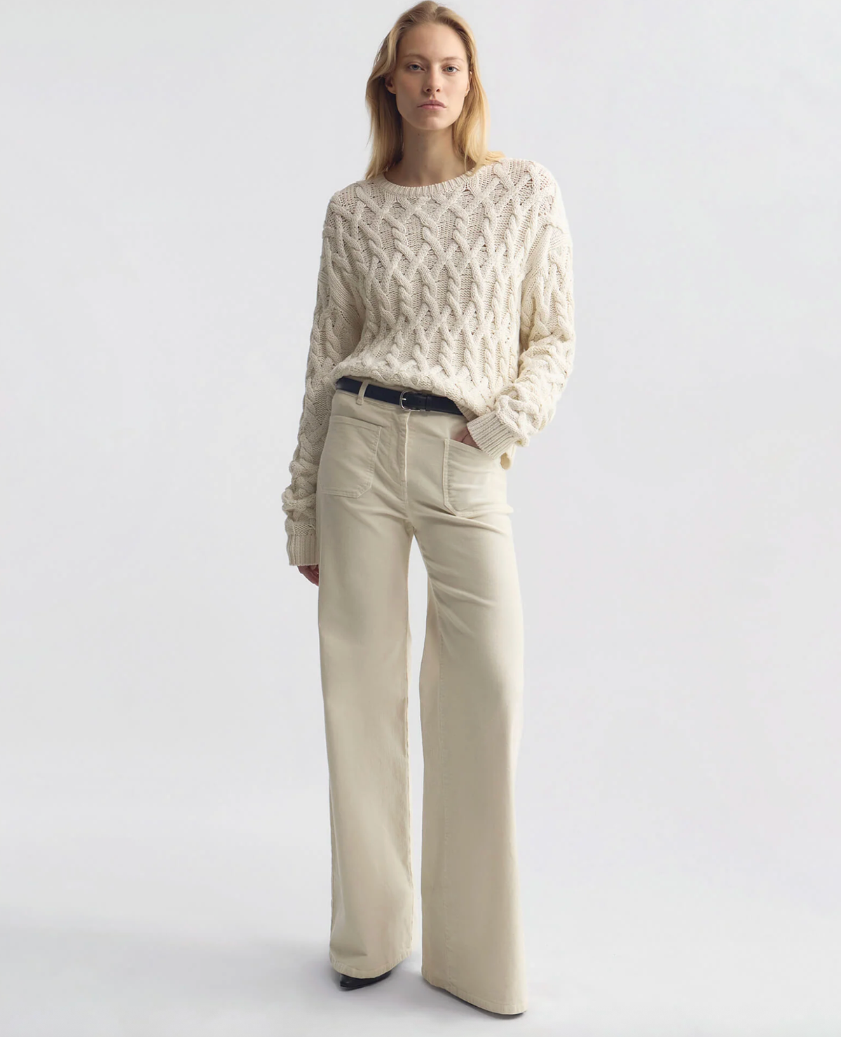 NILI LOTAN Pant Florence Corduroy Pant, Stone Soho-Boutique
