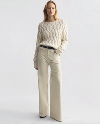 NILI LOTAN Pant Florence Corduroy Pant, Stone Soho-Boutique