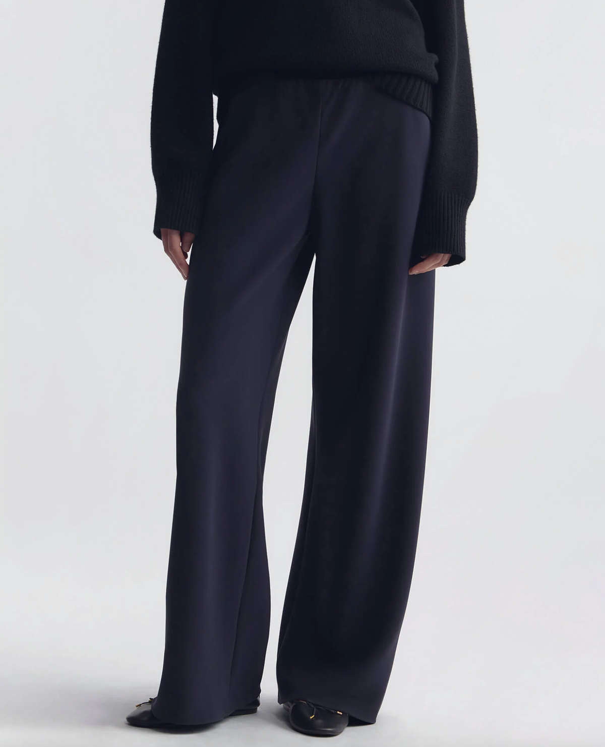 NILI LOTAN Pant Marlow Wide Leg Pant, Midnight Soho-Boutique