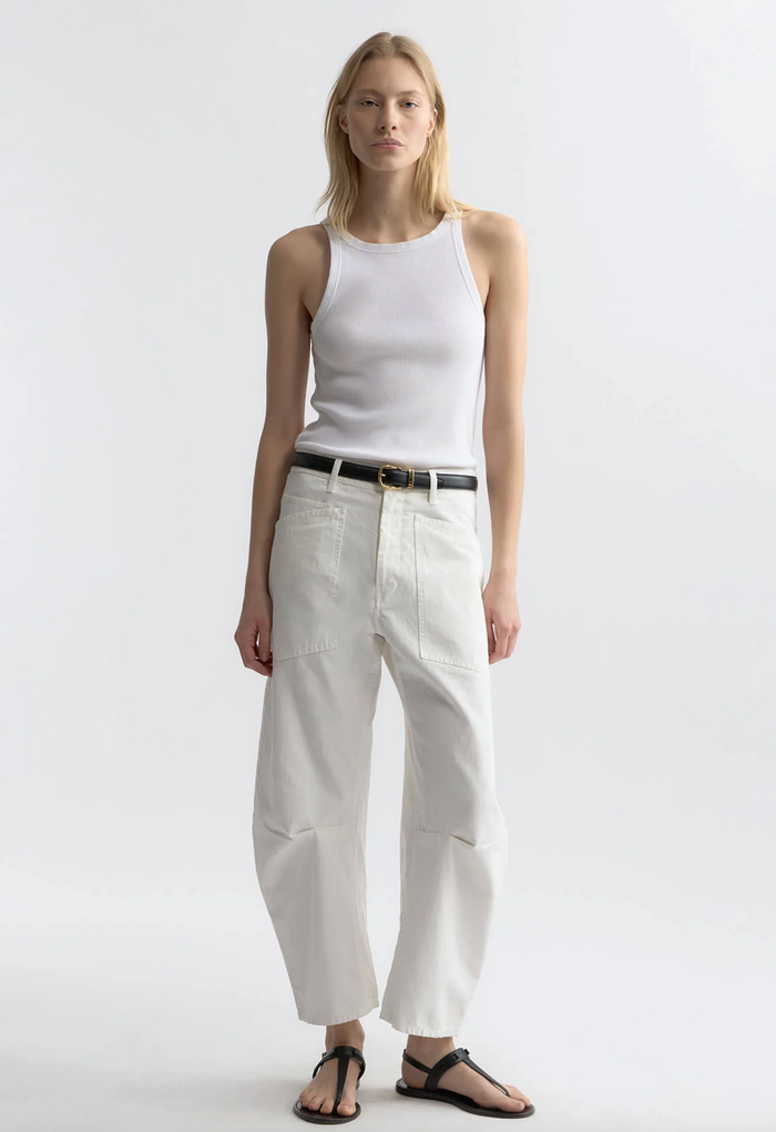 NILI LOTAN Pant Shon Cotton Pant, Vintage White Soho-Boutique