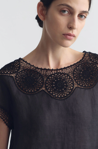 NILI LOTAN Shirt Caila Top, Black Soho-Boutique
