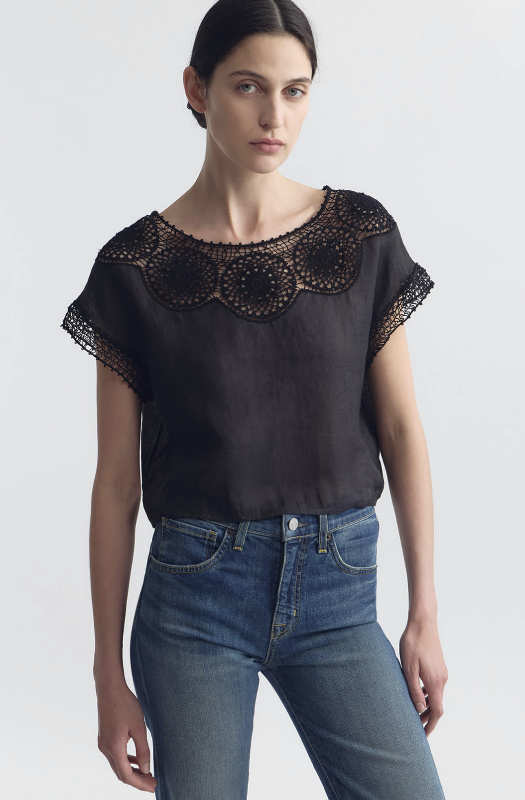 NILI LOTAN Shirt Caila Top, Black Soho-Boutique