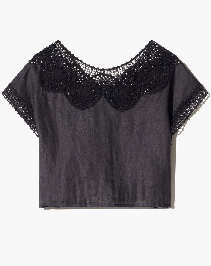 NILI LOTAN Shirt Caila Top, Black Soho-Boutique