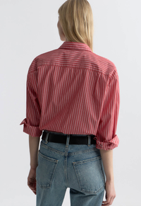 NILI LOTAN Shirt Yorke Shirt, Red White Stripe Soho-Boutique