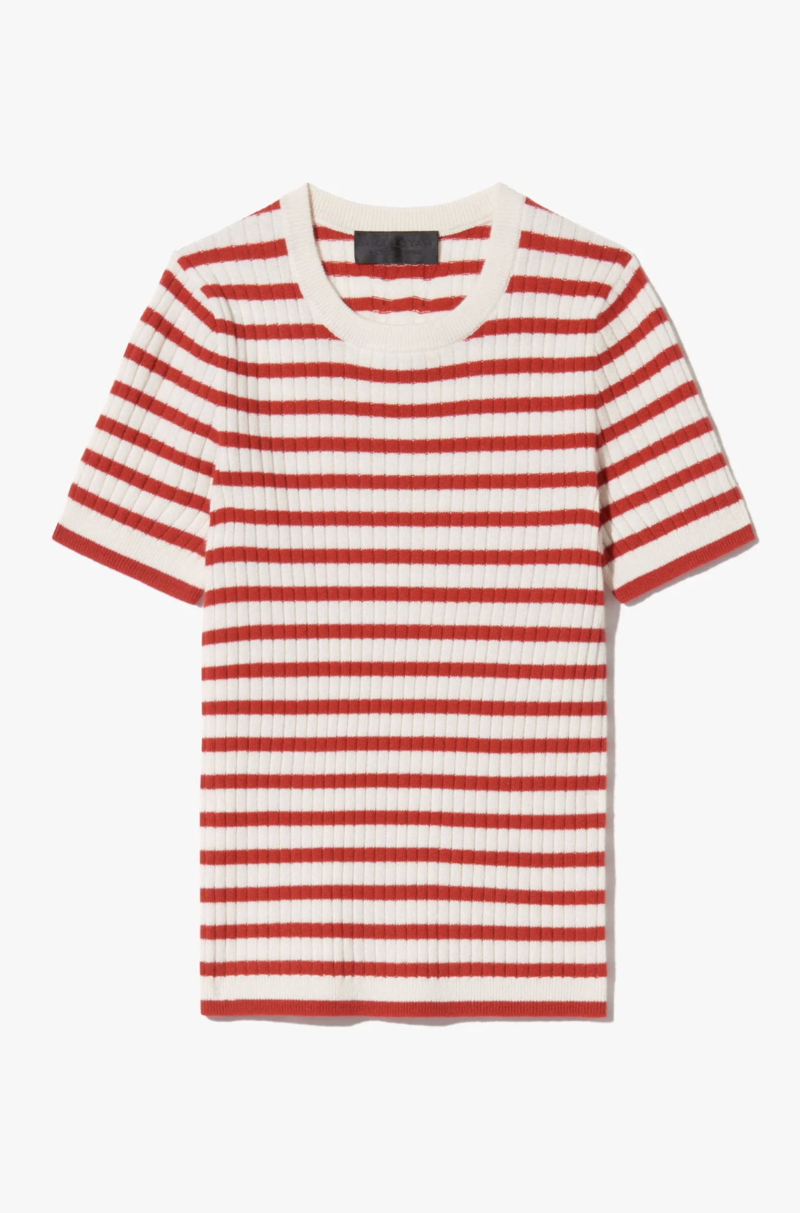NILI LOTAN Sweater Alita Stripe Cashmere Sweater, Ivory Red Stripe Soho-Boutique