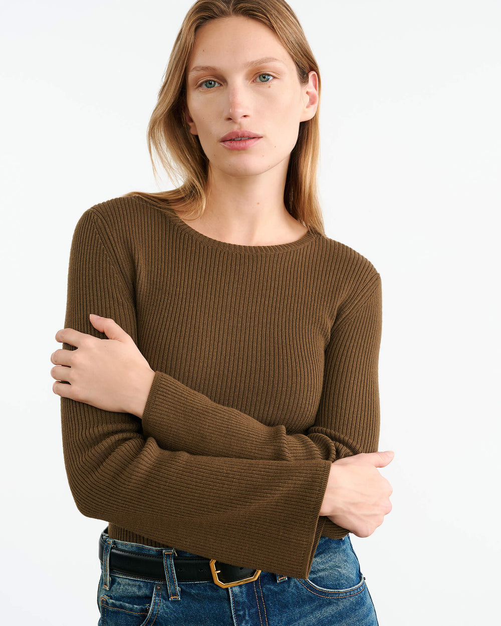 NILI LOTAN Sweater Presley Sweater, Khaki Green Soho-Boutique