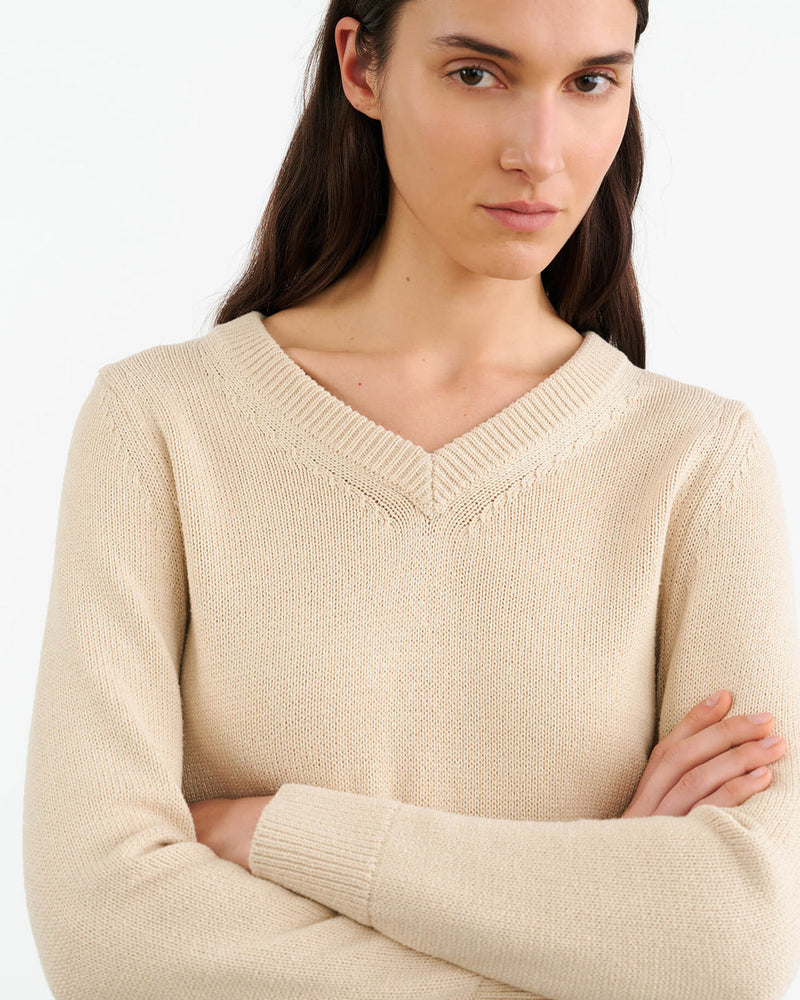 NILI LOTAN Sweater Priya Sweater, Ecru Soho-Boutique