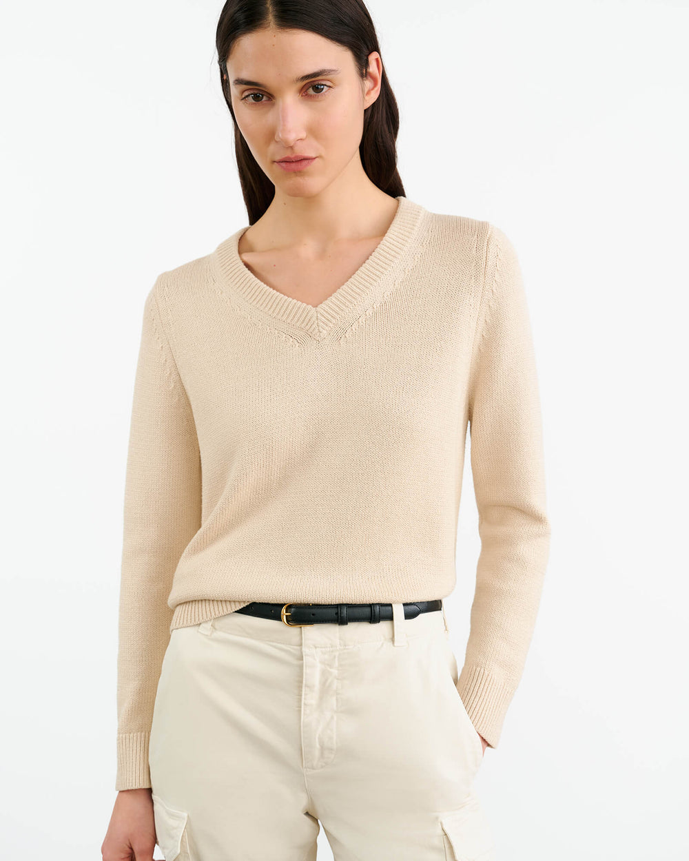 NILI LOTAN Sweater Priya Sweater, Ecru Soho-Boutique