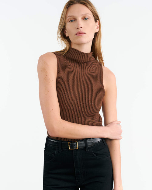 NILI LOTAN Sweater Sonia Sweater, Brown Soho-Boutique